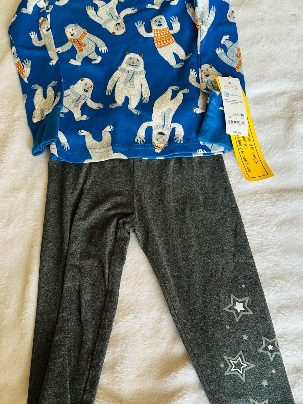 Carter's Blue Polar Bear Print Top with Gray Star Leggings